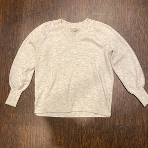 NWOT Loft speckled v-neck sweater - size Large